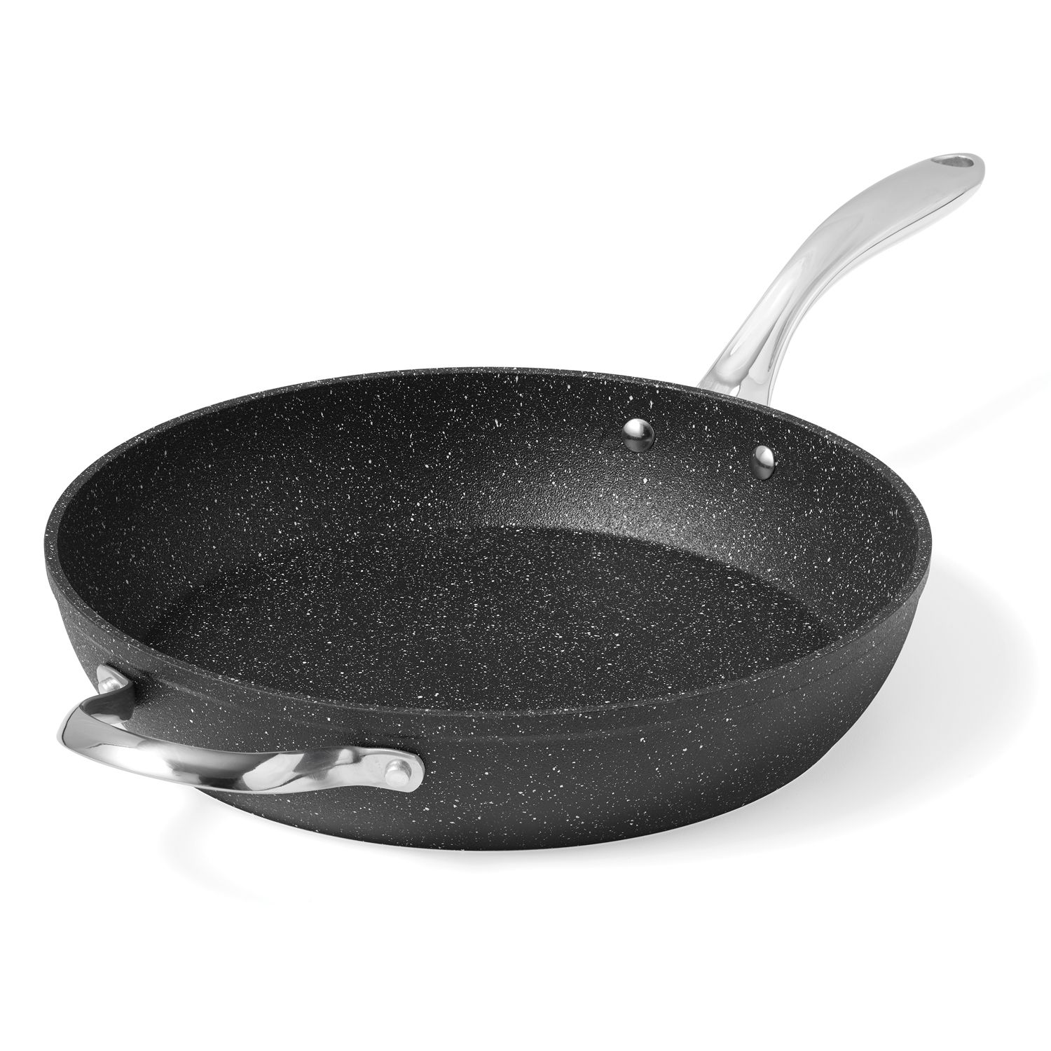 The Rock By Starfrit 12 Aluminum Fry Pan With Stainless Steel