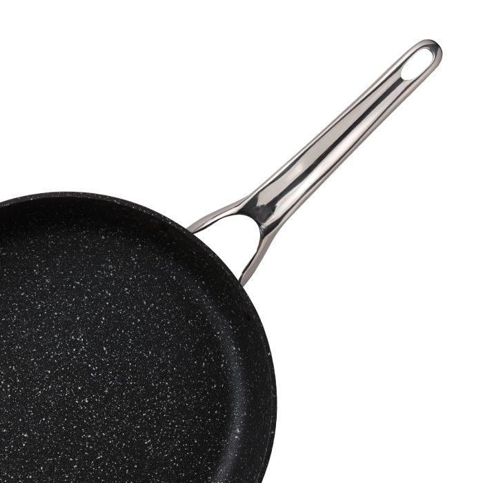 Stainless Steel Pancake Pan 30x 5cm Stainless Steel Fry Pan 3 Layers  Induction Steak Pot Composite Bottom Arc Long Handle