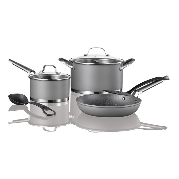 Stainless Steel Cookware Set (with The Rock fry pan and ustensils)