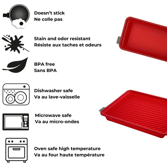 STARBRILLIANT Nonstick Silicone Baking Tray Set, Suitable for Oven,Air Fryer to Simplify Cooking,Easy Clean