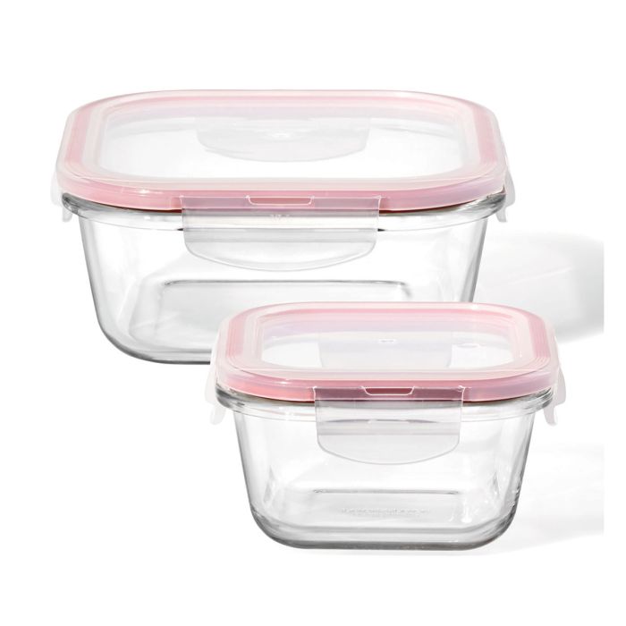 LocknLock Set of 3 4.5-Cup Glass Rectangle Storage Set 