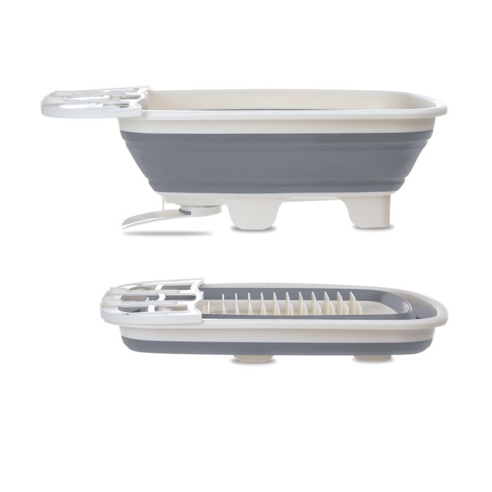 Collapsible Dish Drying Rack with Adjustable Swivel Sprout Dishes