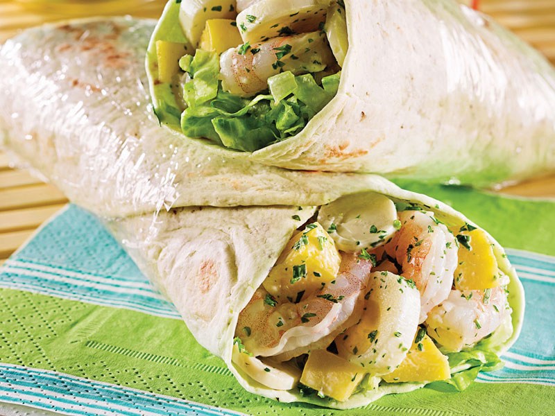 Shrimp And Mango Tortilla Sandwich