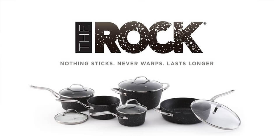 Starfrit The Rock Essential 10 Piece Non-Stick Cookware Set, Black